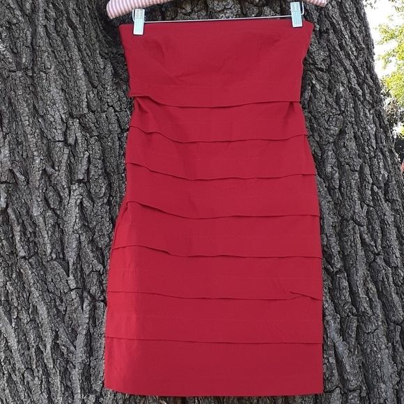Ruby Rox‎ Red Strapless Bandage Bodycon Dress Small - Picture 1 of 5